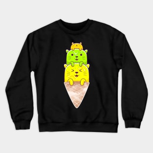 Of Cats, Ice cream and Cones - Melting Cool Cats Crewneck Sweatshirt